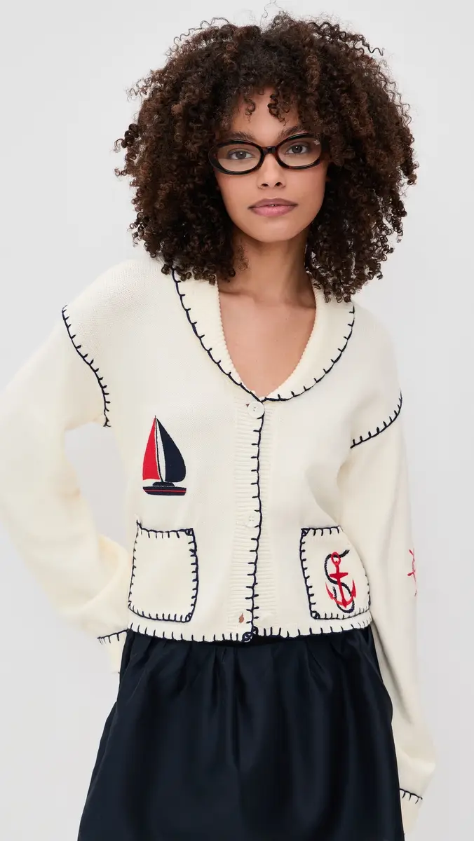 Bailey Rose Nautical Cardigan Cream | Thumbnail 2 Bailey Rose Nautical Cardigan Cream | Thumbnail 2