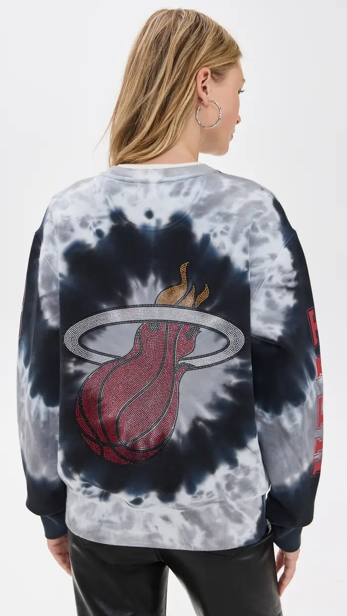 DANNIJOPRO Miami Heat Team Crew Sweatshirt Heather Grey | Thumbnail 2