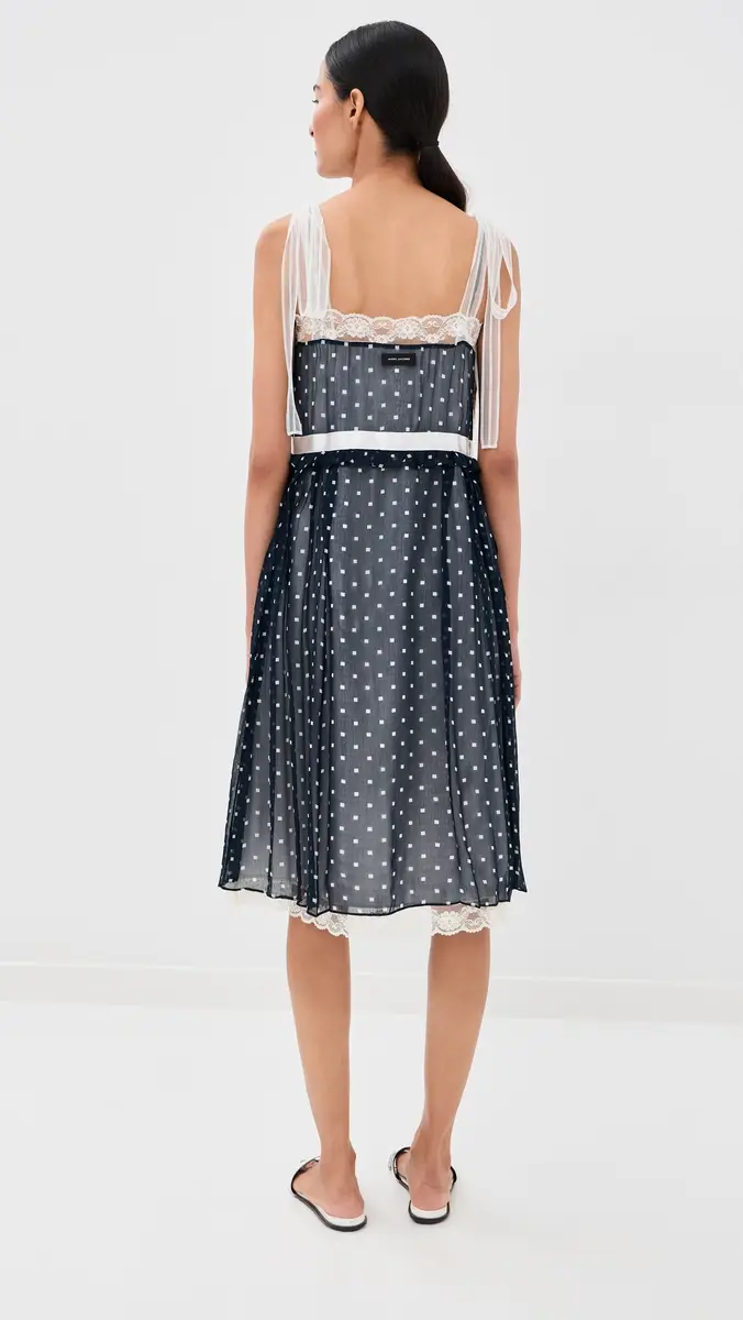Marc Jacobs Ribbon Strap Chiffon Dress Navy Multi | Thumbnail 4 Marc Jacobs Ribbon Strap Chiffon Dress Navy Multi | Thumbnail 4