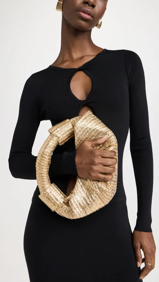 SIMONMILLER Metallic Raffia Lopsy Bag | Thumbnail 3 SIMONMILLER Metallic Raffia Lopsy Bag | Thumbnail 3