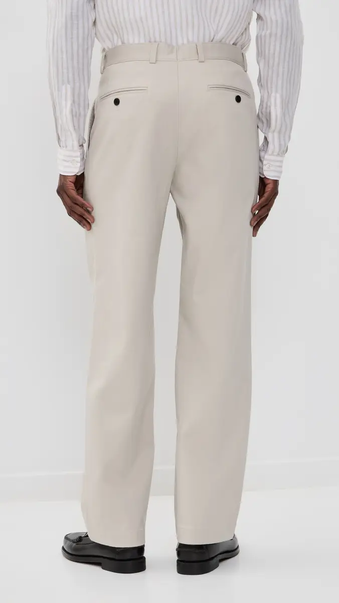 Theory Relaxed Pleat Pants in Moonsoft Cotton Silver Cloud | Thumbnail 4