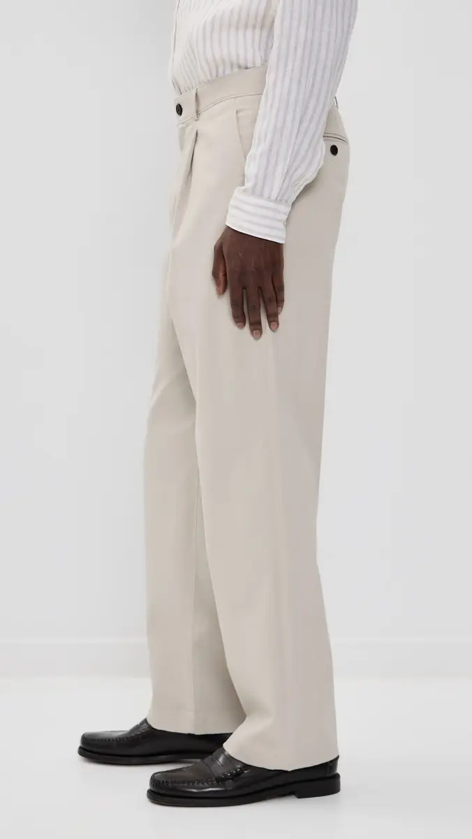 Theory Relaxed Pleat Pants in Moonsoft Cotton Silver Cloud | Thumbnail 5