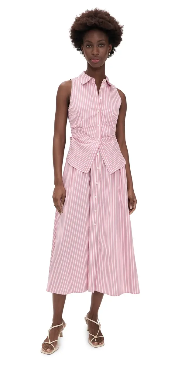 Tanya Taylor Hannah Dress Vintage Rose/Optic White | Image 1 Tanya Taylor Hannah Dress Vintage Rose/Optic White | Image 1