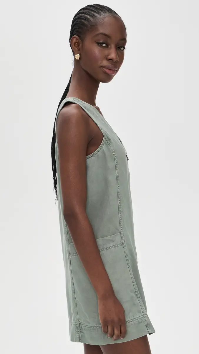 Splendid Lounge Denim Mini Dress Eucalyptus M | Thumbnail 4