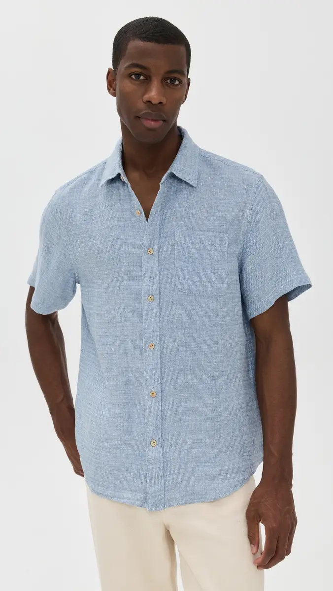 Faherty Palma Basket Weave Linen Shirt | Thumbnail 2 Faherty Palma Basket Weave Linen Shirt | Thumbnail 2