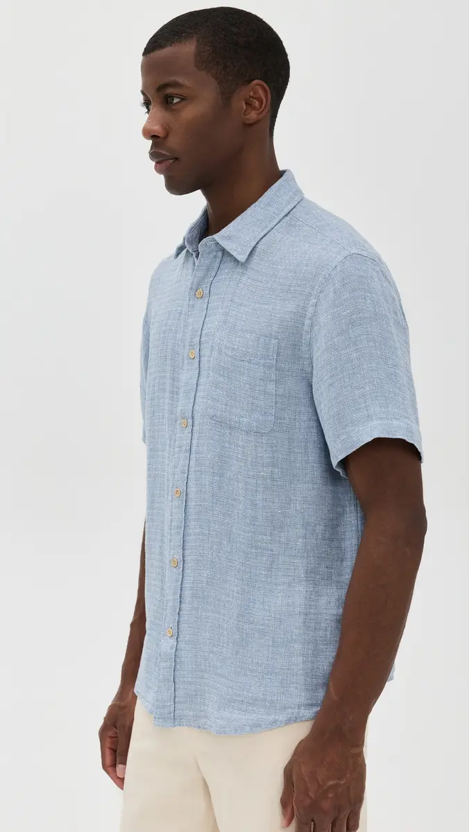 Faherty Palma Basket Weave Linen Shirt | Thumbnail 4 Faherty Palma Basket Weave Linen Shirt | Thumbnail 4