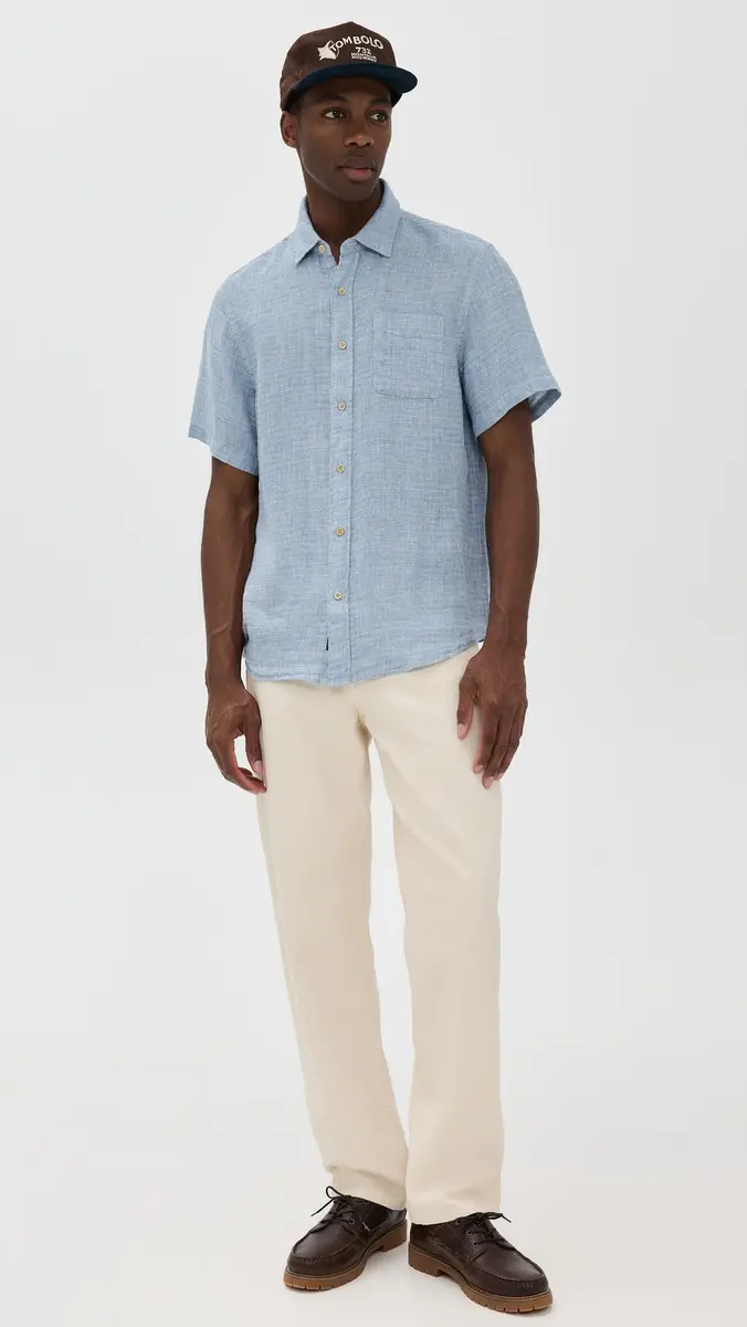 Faherty Palma Basket Weave Linen Shirt | Thumbnail 5 Faherty Palma Basket Weave Linen Shirt | Thumbnail 5
