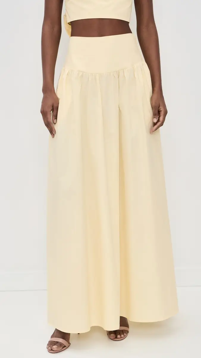 Susana Monaco Poplin Dropped Waist Skirt Whip Cream | Thumbnail 2 Susana Monaco Poplin Dropped Waist Skirt Whip Cream | Thumbnail 2