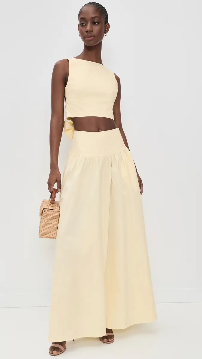 Susana Monaco Poplin Dropped Waist Skirt Whip Cream | Thumbnail 5 Susana Monaco Poplin Dropped Waist Skirt Whip Cream | Thumbnail 5