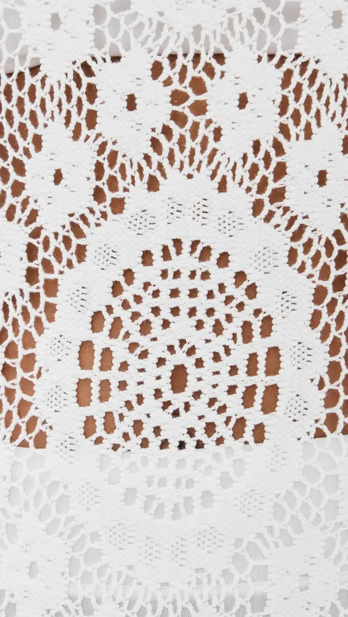 SIMKHAI Hawthorne ong Sleeve Lace Up Midi Dress White | Thumbnail 6