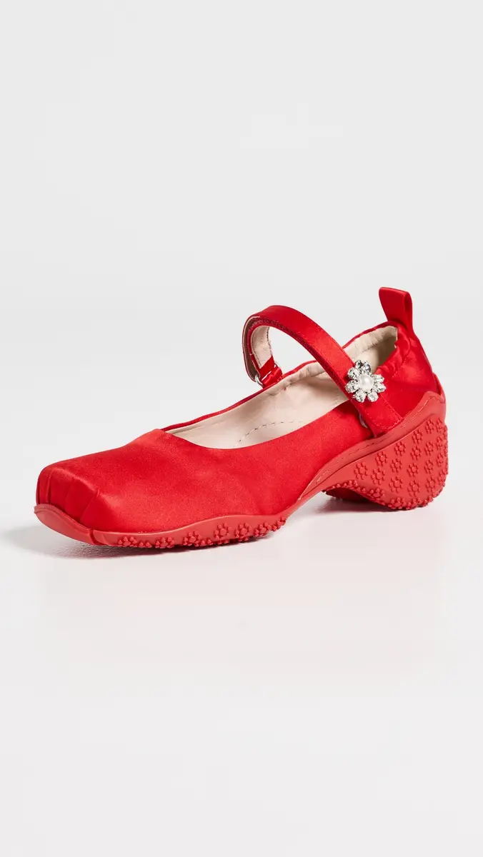 Simone Rocha Ballet Runner Shoes Red/Pearl/Clear | Thumbnail 2 Simone Rocha Ballet Runner Shoes Red/Pearl/Clear | Thumbnail 2
