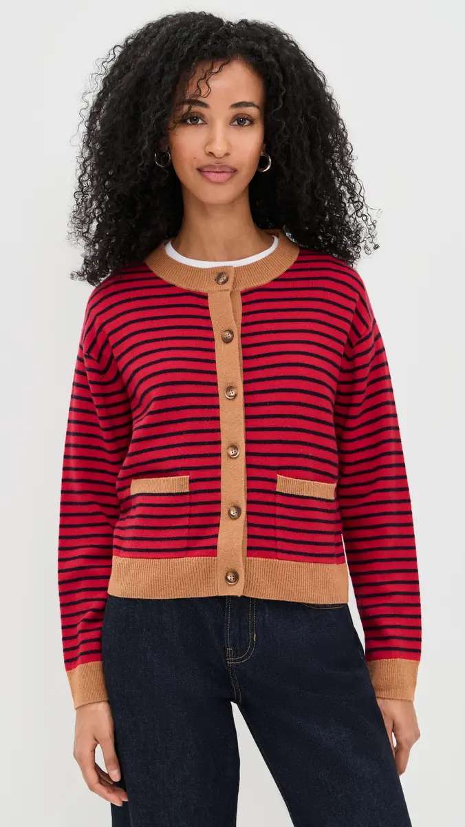 XIRENA Lillian Cardigan Red Stripe | Thumbnail 2 XIRENA Lillian Cardigan Red Stripe | Thumbnail 2