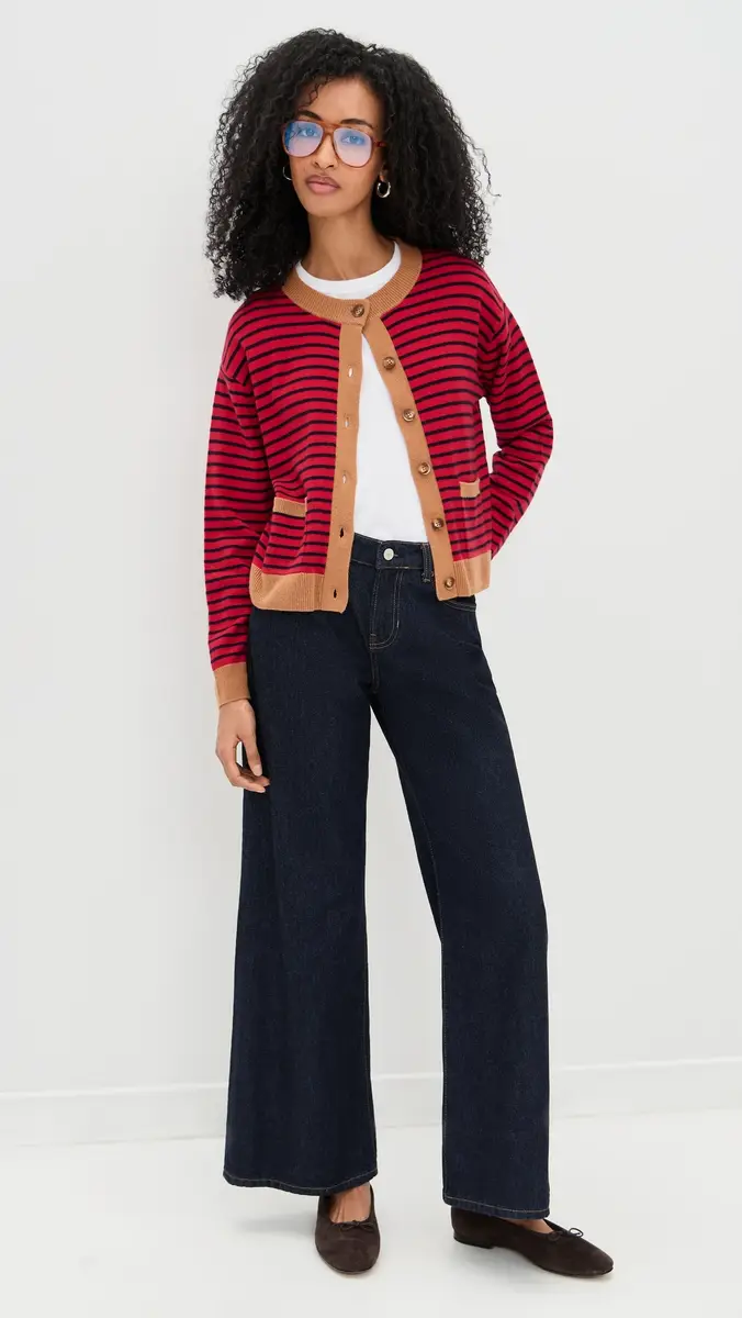XIRENA Lillian Cardigan Red Stripe | Thumbnail 5 XIRENA Lillian Cardigan Red Stripe | Thumbnail 5