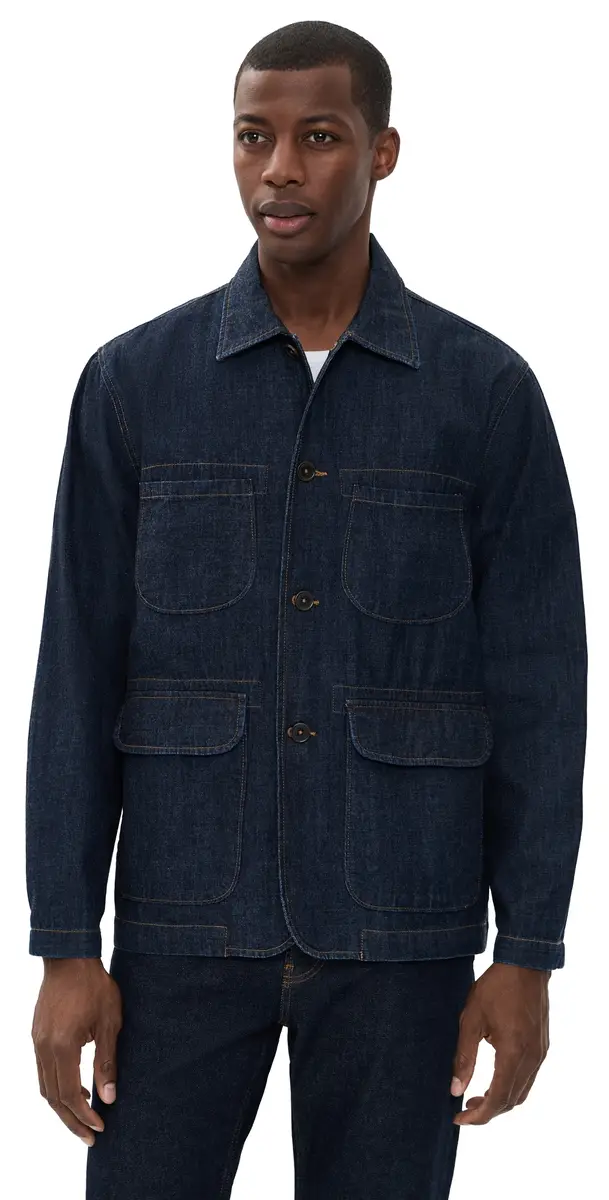 Universal Works Kaihara Denim Labour Jacket Kaihara t Wt Denim Indigo | Image 1 Universal Works Kaihara Denim Labour Jacket Kaihara t Wt Denim Indigo | Image 1