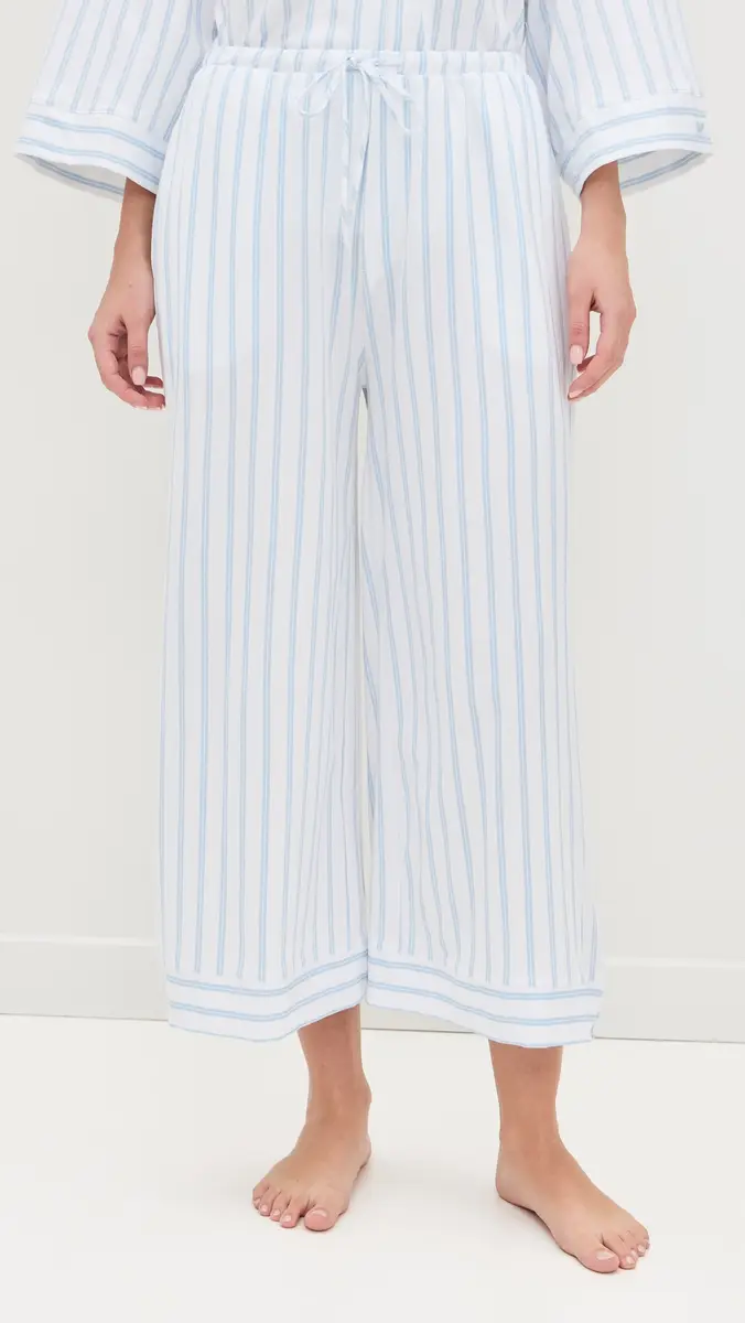 Petite Plume Luxe Pima Stripe Wide Leg Pajama Set | Thumbnail 5 Petite Plume Luxe Pima Stripe Wide Leg Pajama Set | Thumbnail 5