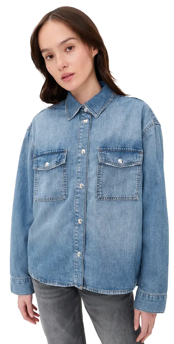 ANINE BING Paxton Shirt Tidal Blue | Image 1 ANINE BING Paxton Shirt Tidal Blue | Image 1