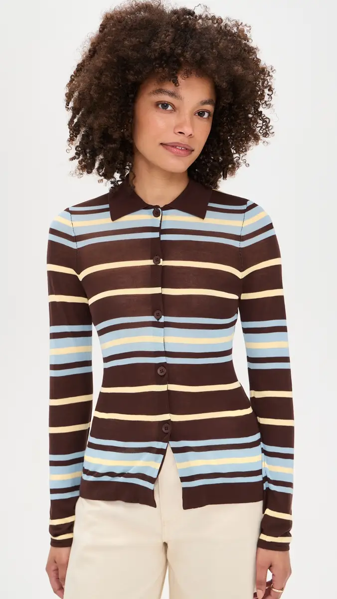 ALIGNE Sue-Ellen Sheer Knitted Top Stripe | Thumbnail 2