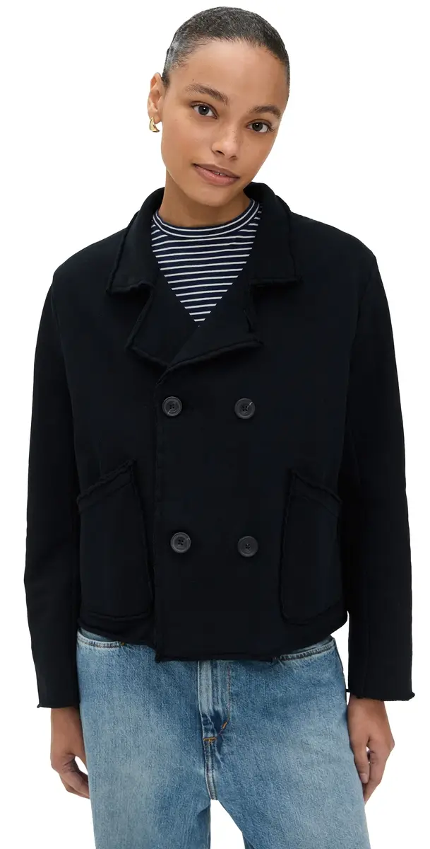 Frank & Eileen Mini Belfast Crop Peacoat British Royal Navy | Image 1 Frank & Eileen Mini Belfast Crop Peacoat British Royal Navy | Image 1