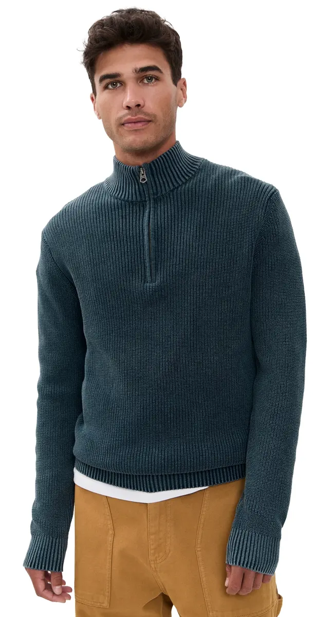 Faherty Sunwashed Quarter Zip Sweater Blue Nights | Image 1 Faherty Sunwashed Quarter Zip Sweater Blue Nights | Image 1