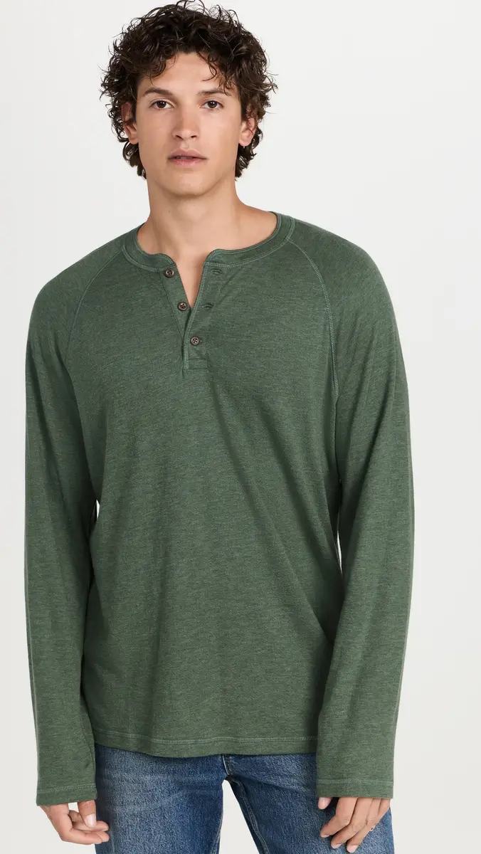 Faherty Cloud Long Sleeve Henley | Thumbnail 2 Faherty Cloud Long Sleeve Henley | Thumbnail 2