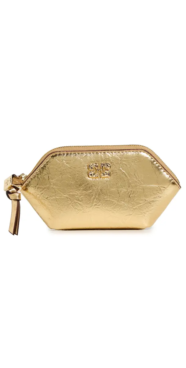 GANNI Bou Crushed Coin Purse Gold One Size | Image 1 GANNI Bou Crushed Coin Purse Gold One Size | Image 1