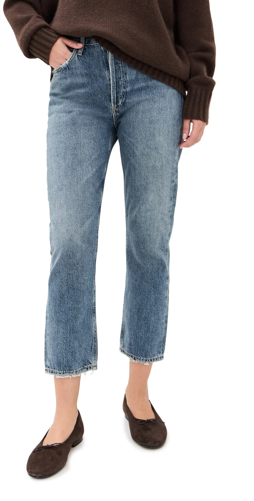 Riley High Rise Straight Crop Jeans