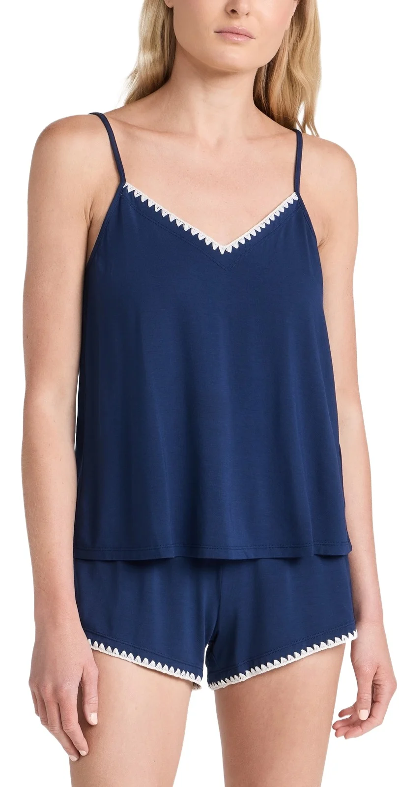 Frida - The Whip Stitch Cami & Short Set Navy/Ivory Frida - The Whip Stitch Cami & Short Set Navy/Ivory