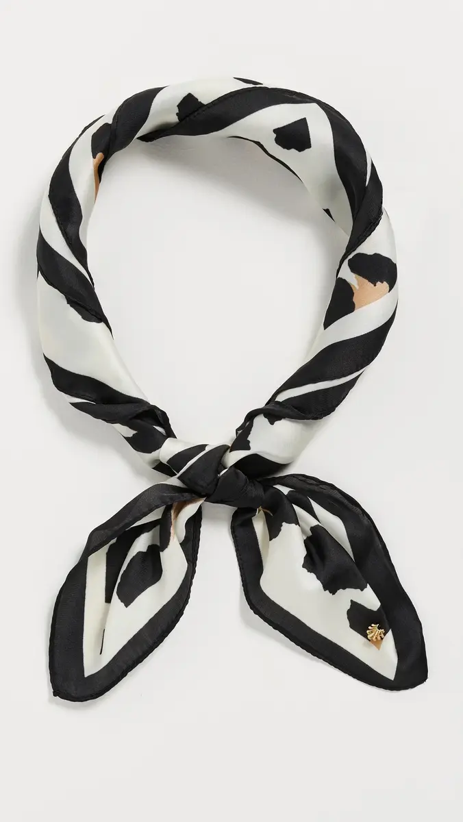 Lele Sadoughi Leopard Square Satin Scarf Jet One Size | Thumbnail 2