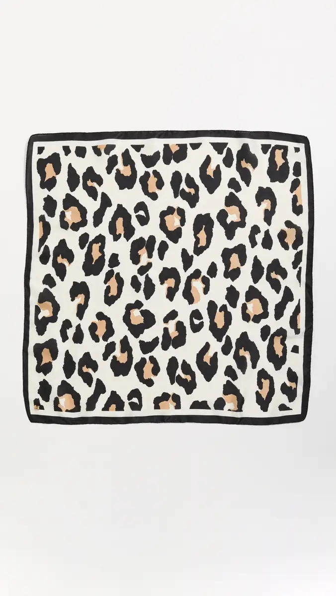 Lele Sadoughi Leopard Square Satin Scarf Jet One Size | Thumbnail 4