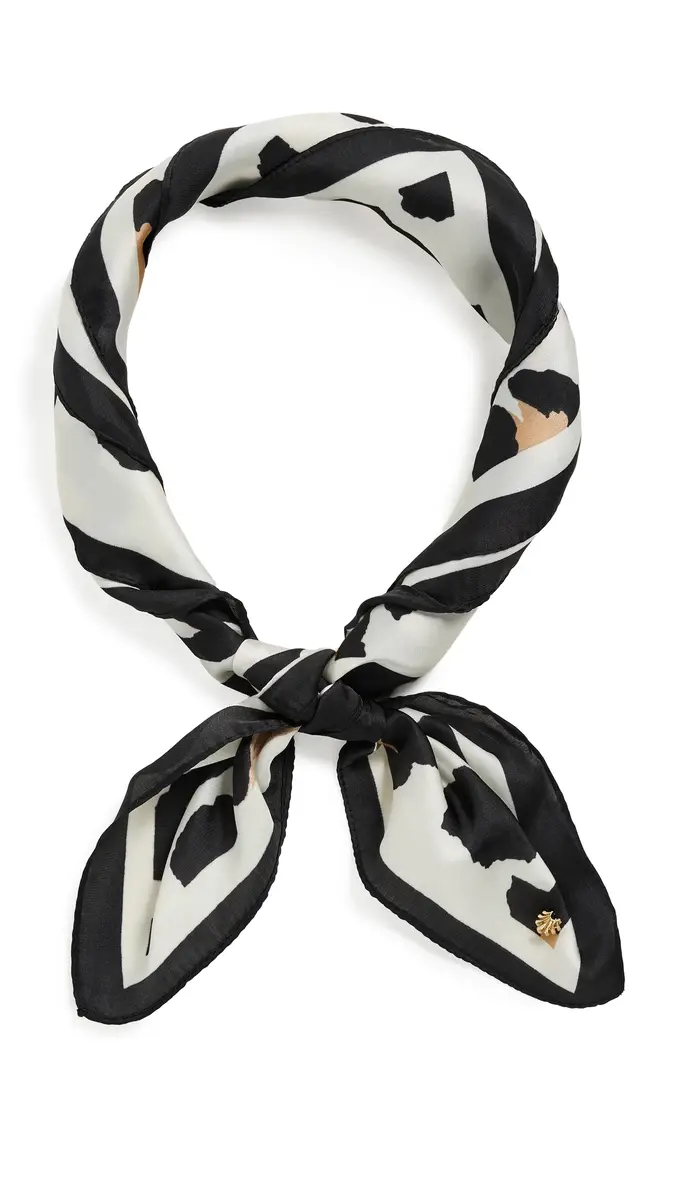 Lele Sadoughi Leopard Square Satin Scarf Jet One Size | Thumbnail 6