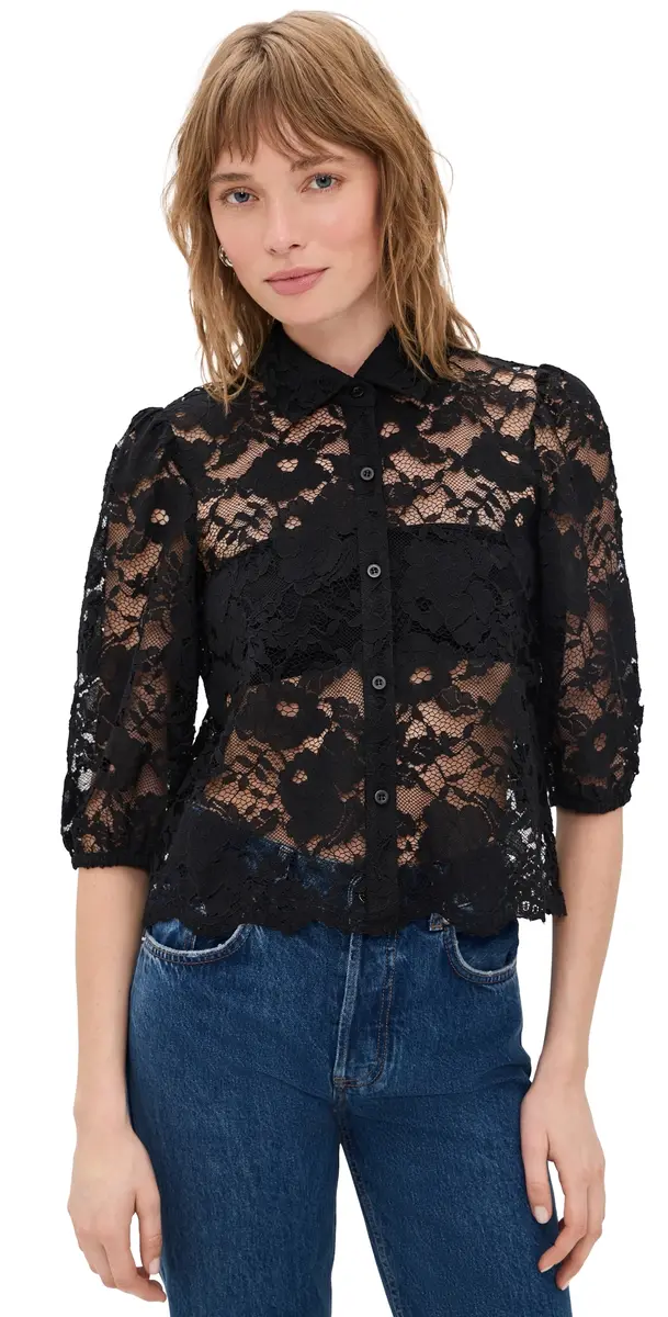 Generation Love Tammy esh Lace Shirt Black | Image 1 Generation Love Tammy esh Lace Shirt Black | Image 1