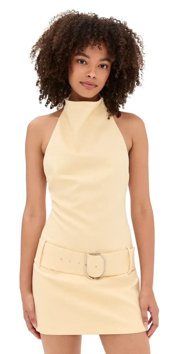 SIR. Sabina Belted Mini Dress Butter | Image 1 SIR. Sabina Belted Mini Dress Butter | Image 1
