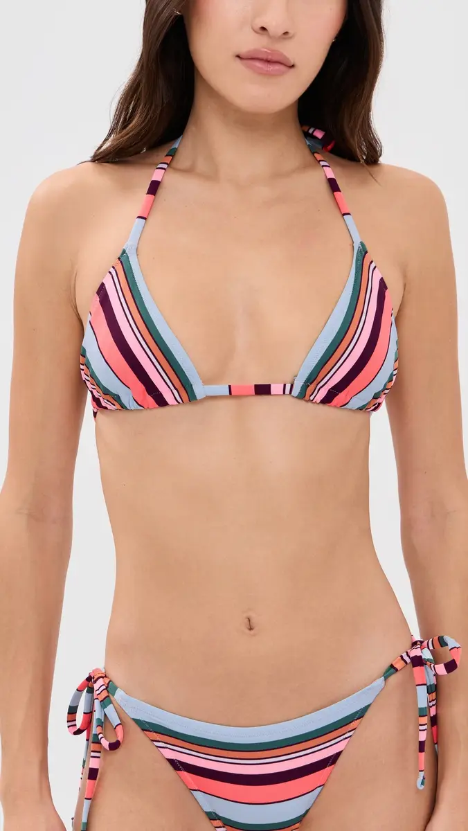 lemlem Malia Triangle Bikini Top Poppy Sunset | Thumbnail 2 lemlem Malia Triangle Bikini Top Poppy Sunset | Thumbnail 2