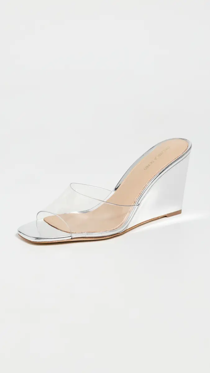 Veronica Beard Asha Wedges Clear/Silver | Thumbnail 2 Veronica Beard Asha Wedges Clear/Silver | Thumbnail 2