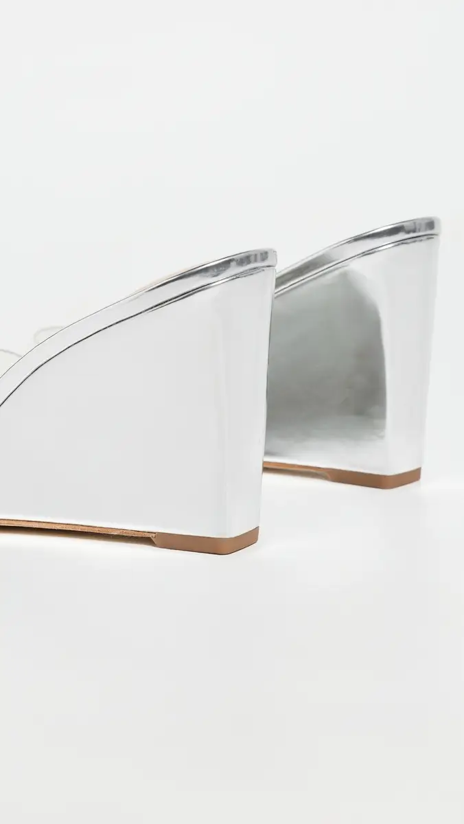 Veronica Beard Asha Wedges Clear/Silver | Thumbnail 4 Veronica Beard Asha Wedges Clear/Silver | Thumbnail 4