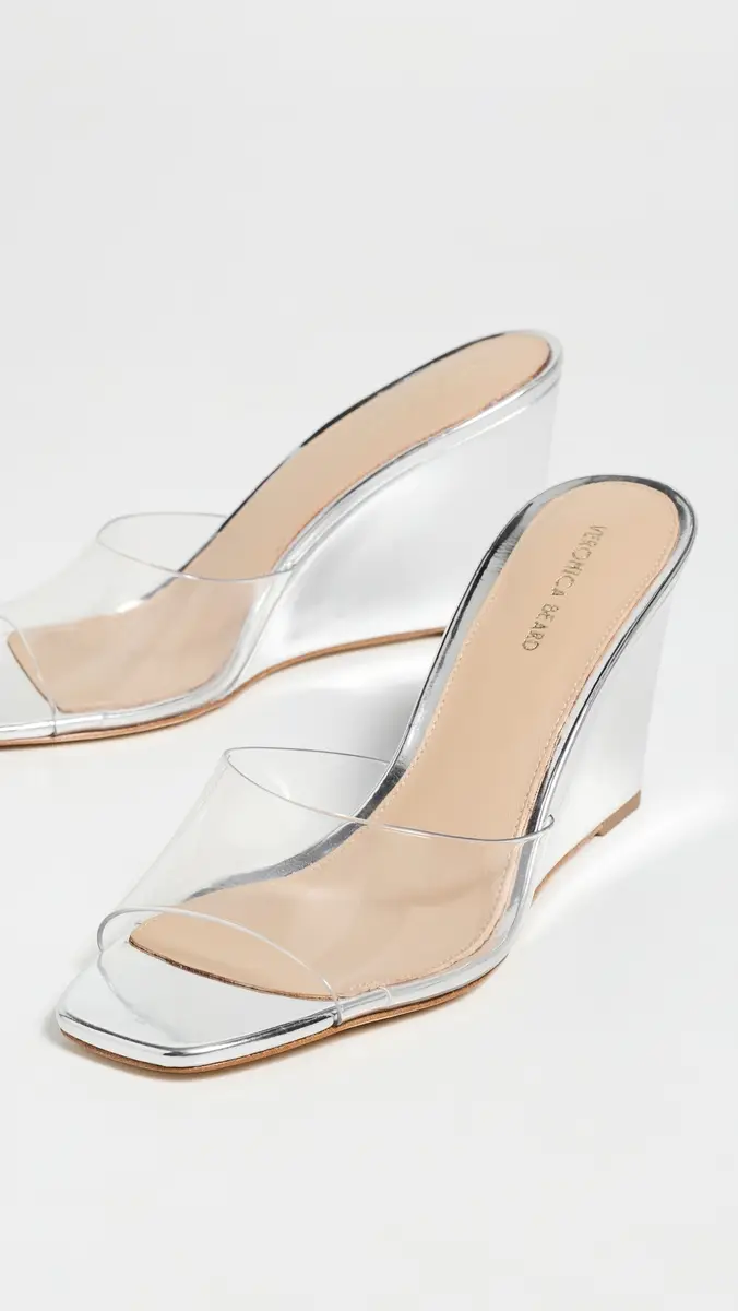 Veronica Beard Asha Wedges Clear/Silver | Thumbnail 5 Veronica Beard Asha Wedges Clear/Silver | Thumbnail 5