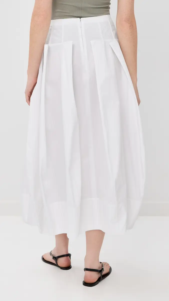 Tibi Compact Poplin Pinched Pleat Full Skirt | Thumbnail 4 Tibi Compact Poplin Pinched Pleat Full Skirt | Thumbnail 4