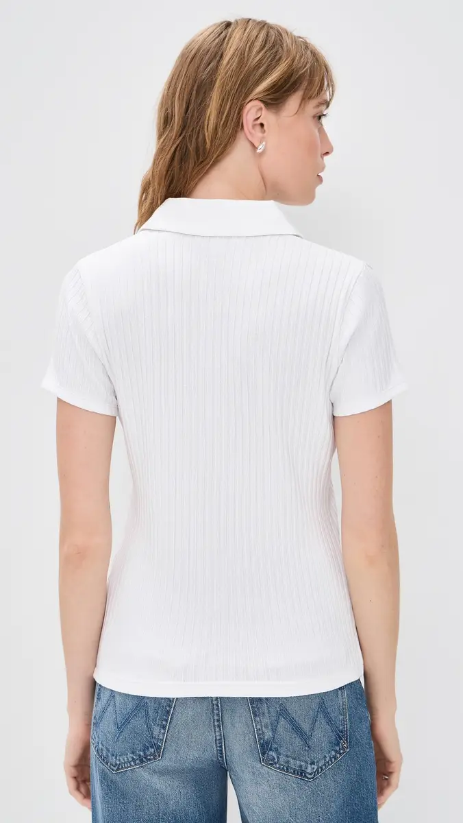 Vince Rib Short Sleeve Polo Optic White | Thumbnail 3 Vince Rib Short Sleeve Polo Optic White | Thumbnail 3
