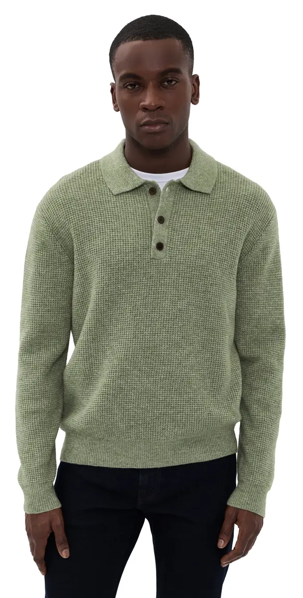 Madewell Waffle Polo Heather age | Image 1 Madewell Waffle Polo Heather age | Image 1