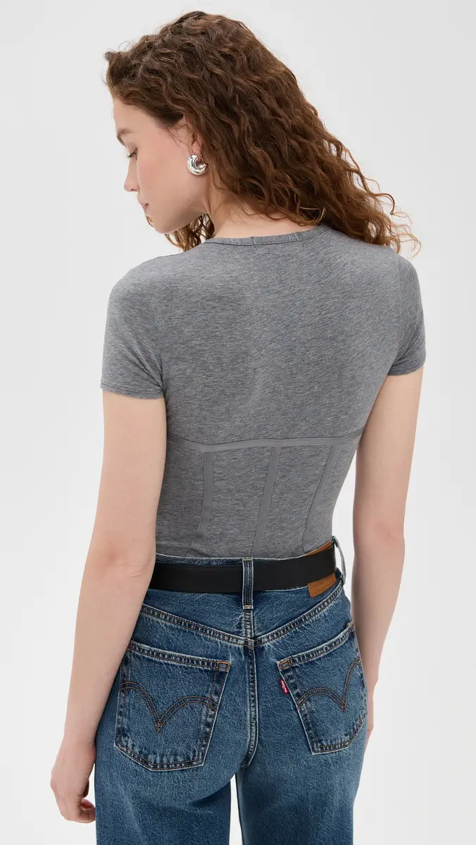 Fleur du Mal T-Shirt Thong Bodysuit | Thumbnail 3