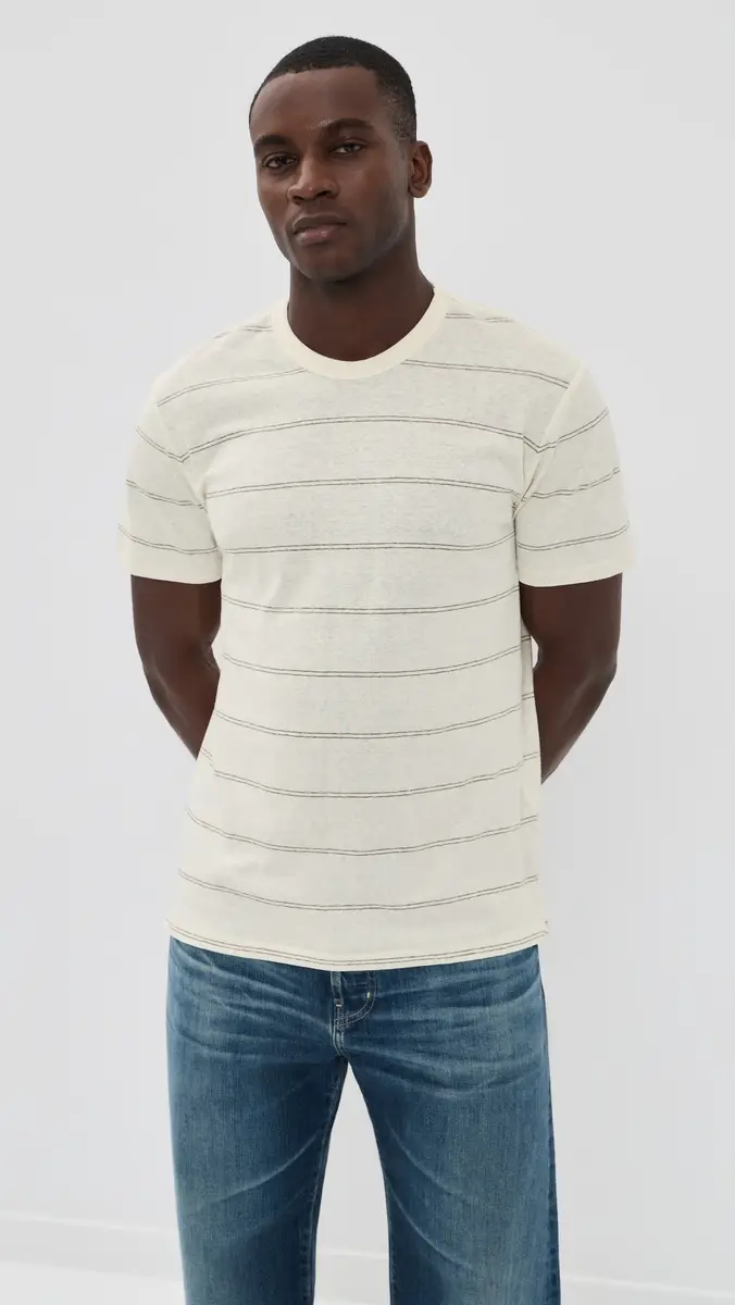 rag & bone Hemp Stripe Classic Tee White | Thumbnail 2 rag & bone Hemp Stripe Classic Tee White | Thumbnail 2