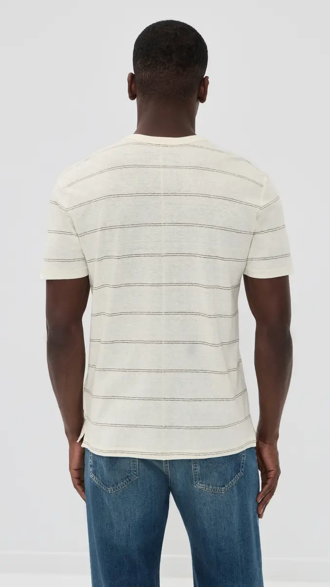 rag & bone Hemp Stripe Classic Tee White | Thumbnail 3 rag & bone Hemp Stripe Classic Tee White | Thumbnail 3