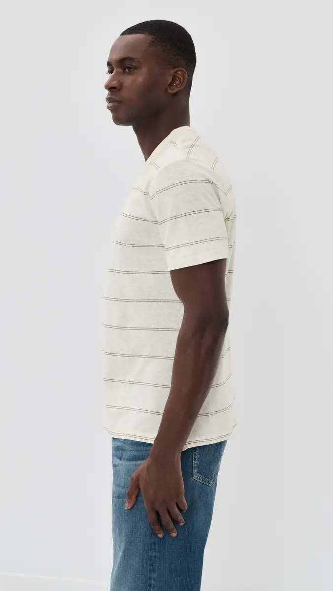 rag & bone Hemp Stripe Classic Tee White | Thumbnail 4 rag & bone Hemp Stripe Classic Tee White | Thumbnail 4