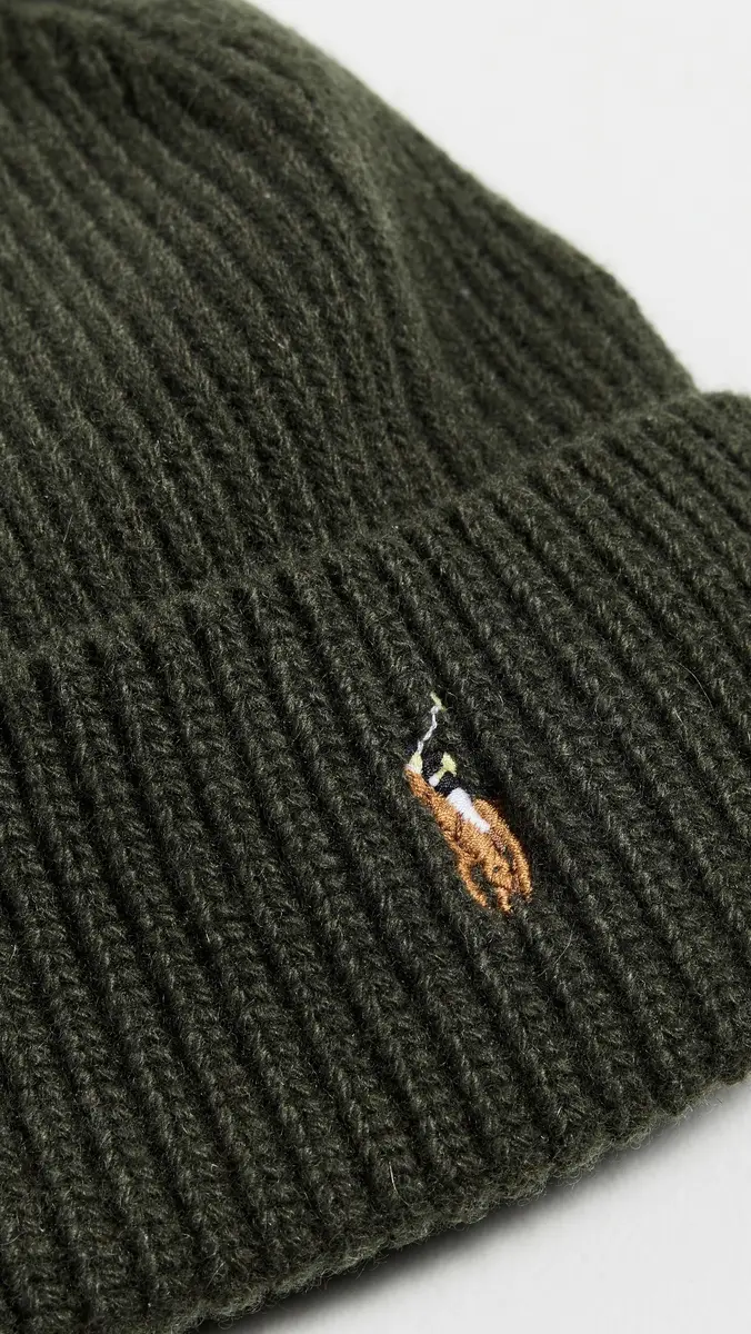 Polo Ralph Lauren Signature Cuff Beanie Company Olive One Size | Thumbnail 3