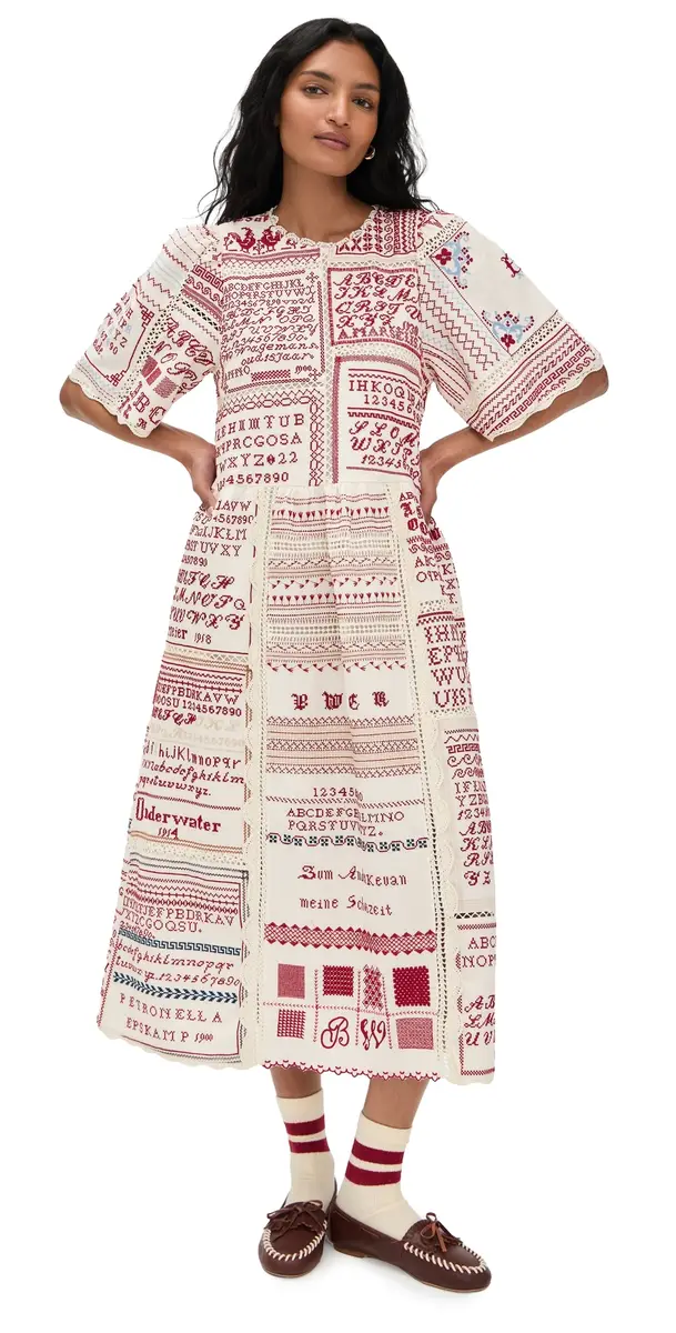 Sea Kit Embroidered idi Dress Cream | Image 1 Sea Kit Embroidered idi Dress Cream | Image 1