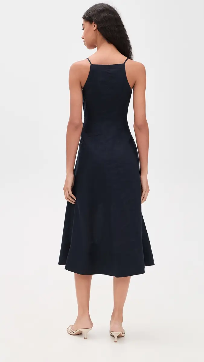 Veronica Beard Georges Linen Dress Navy | Thumbnail 3 Veronica Beard Georges Linen Dress Navy | Thumbnail 3