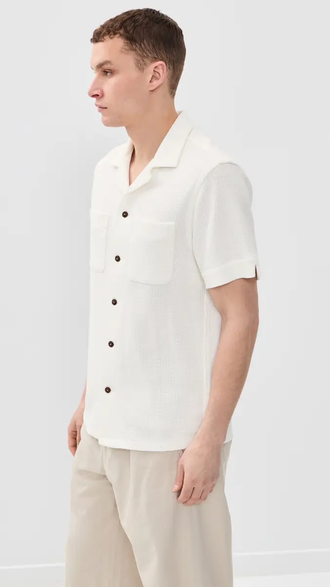 Polo Ralph Lauren Cotton Linen Waffle Knit Andy Camp Shirt | Thumbnail 4 Polo Ralph Lauren Cotton Linen Waffle Knit Andy Camp Shirt | Thumbnail 4