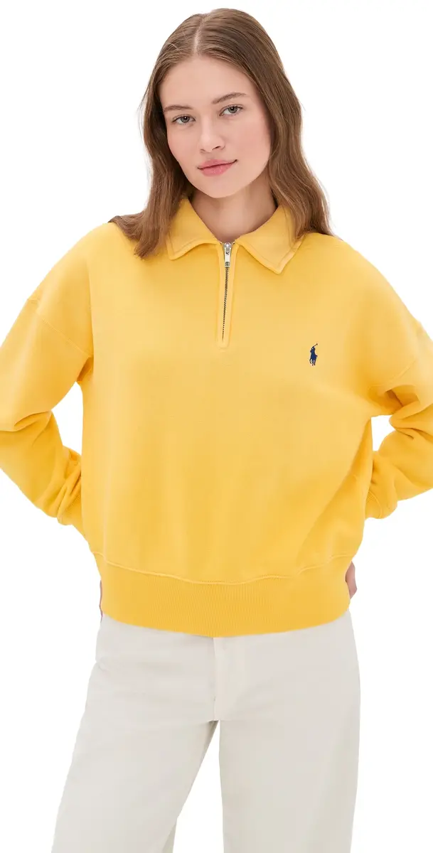 Polo Ralph Lauren Mock Neck Arctic Fleece Collegiate Yellow | Image 1 Polo Ralph Lauren Mock Neck Arctic Fleece Collegiate Yellow | Image 1