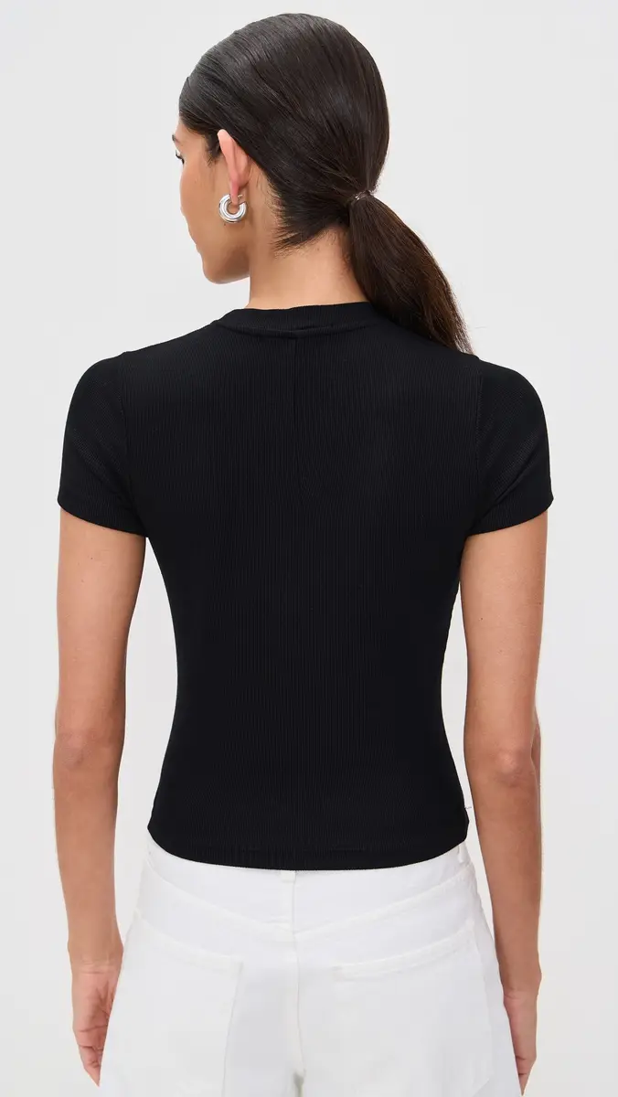 Stateside Fine 2x1 Rib Baby Tee Black | Thumbnail 3 Stateside Fine 2x1 Rib Baby Tee Black | Thumbnail 3