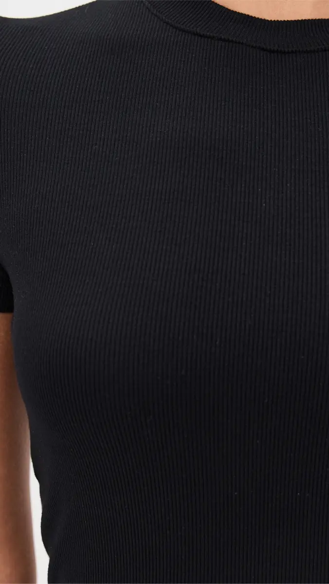 Stateside Fine 2x1 Rib Baby Tee Black | Thumbnail 6 Stateside Fine 2x1 Rib Baby Tee Black | Thumbnail 6